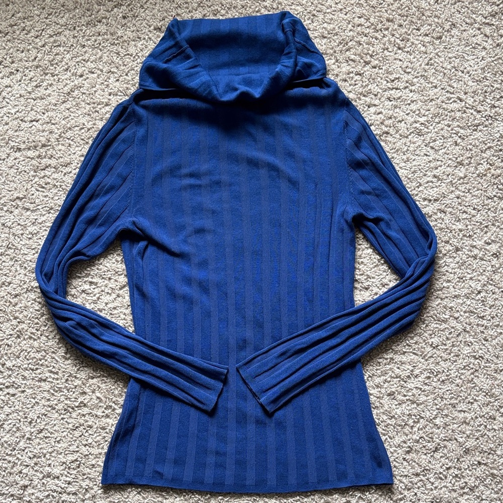 Calvin Klein Royal Blue Cowl Neck silk blend top